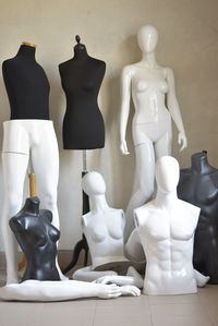 Mannequins on floor in workshop