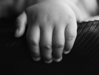 Close-up of baby hand