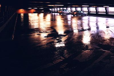 Night view of train at night