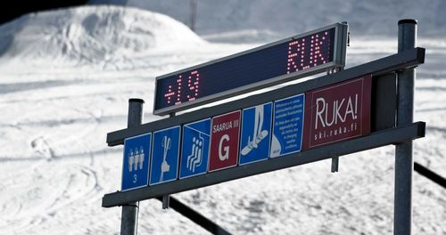 Information sign in winter