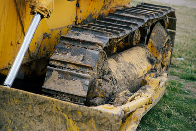 Bulldozer on field