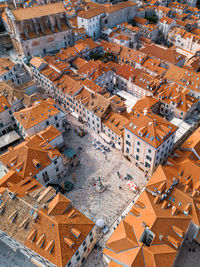 High angle view of buildings in city