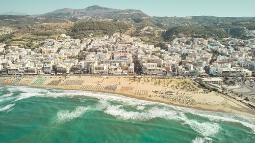 Aerial view of city buildings