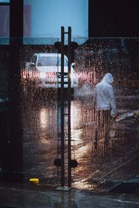 Man on standing on road