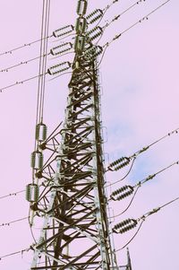 Low angle view of electricity pylon