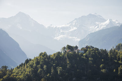 Layers of mountains before jungfrau, interlaken, switzerland