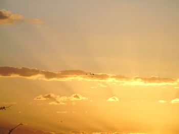 Low angle view of sky during sunset