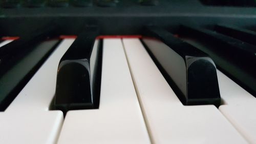 Close-up of piano keys