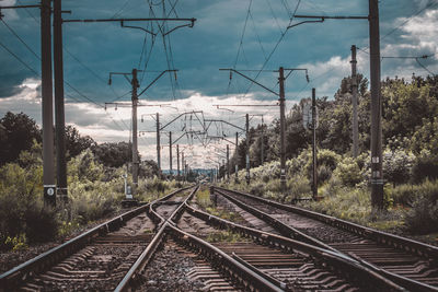Railroad tracks against sky