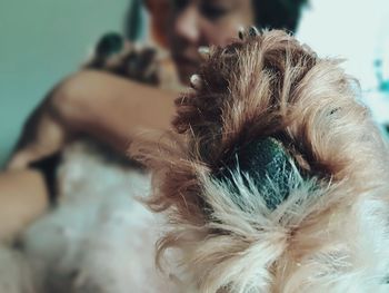 Close-up of woman sleeping