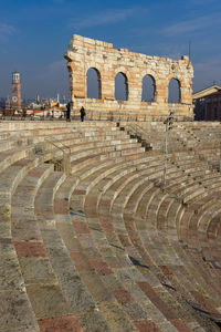 Historic amphitheater against sky at veneto