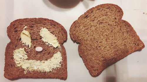 Close-up of bread on table