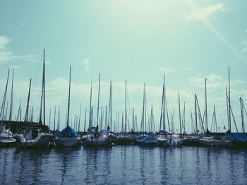 Boats in harbor