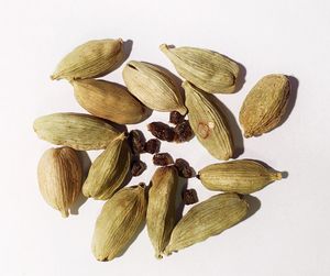 Close-up of food on white background