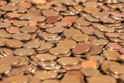 Full frame shot of coins