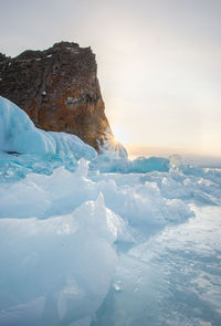 Scenic view of ice against sky