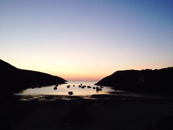 Scenic shot of calm sea at sunset