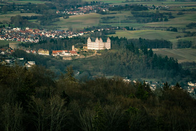 High angle view of townscape