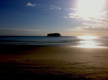 Scenic view of sea at sunset