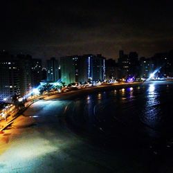 Illuminated cityscape at night