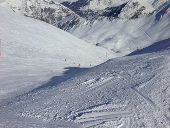 Scenic view of snowcapped mountains