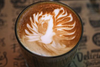Close-up of cappuccino