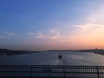 Scenic view of sea at sunset