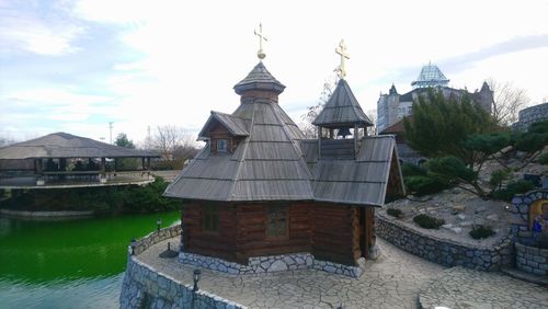 Temple building against sky