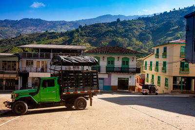 View of the town and mountains of the of pacora located at the region of caldas in colombia.