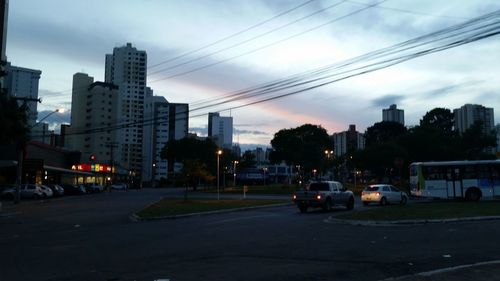 City street at sunset