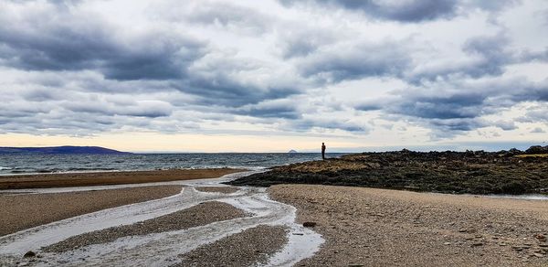 Scenic view of beach against sky