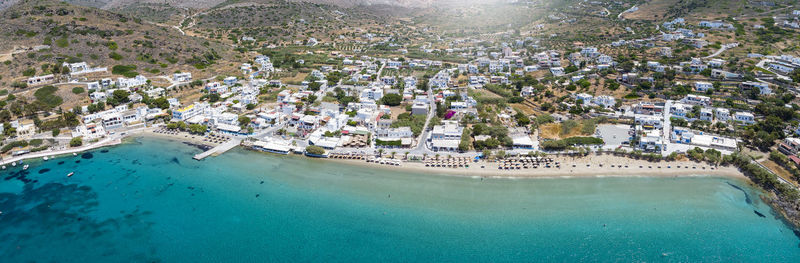 High angle view of sea against sky