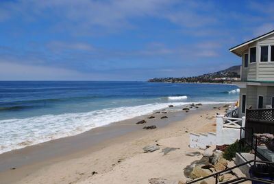 Scenic view of beach against sky