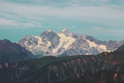 Scenic view of mountains against sky