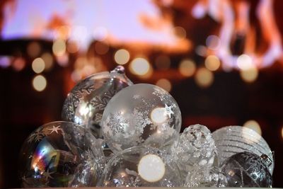 Close-up of illuminated christmas lights