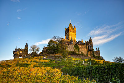 Low angle view of castle against sky