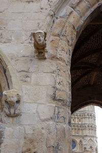 Low angle view of statue of historic building