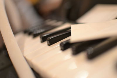 Close-up of piano keys