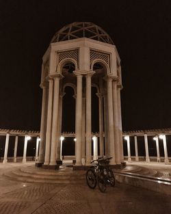 View of built structure at night