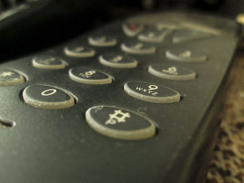 Close-up of computer keyboard on table