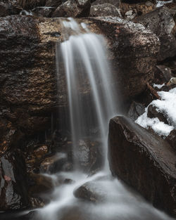 Scenic view of waterfall in forest