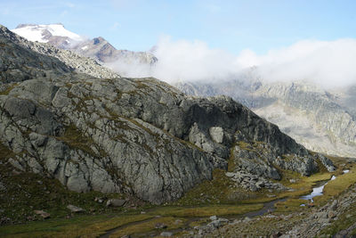 Scenic view of mountains against sky