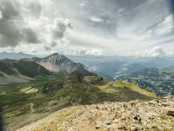 Scenic view of mountains against sky