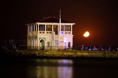 Building against sky at night