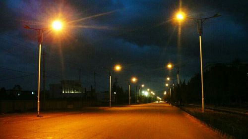 Empty road at night