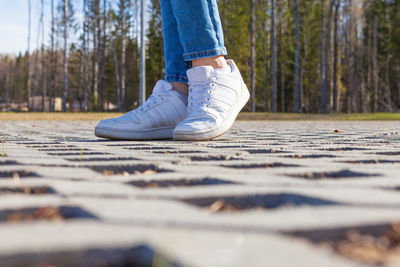 Low section of woman on ground