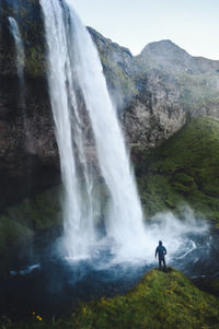 Scenic view of waterfall