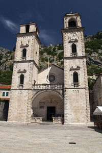 Low angle view of historic building against sky