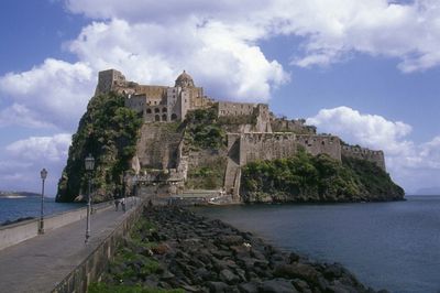 View of castle against cloudy sky