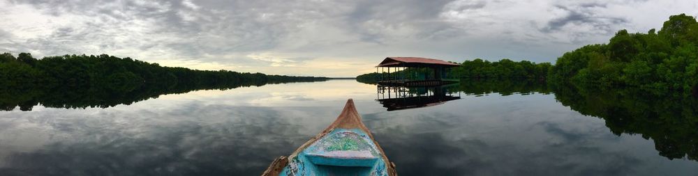 Panoramic view of lake against sky